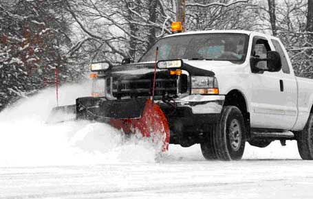 Pickup Truck With Snowplow